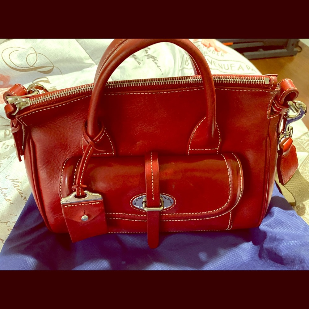 SOLD - Red leather Dooney & Bourke handbag